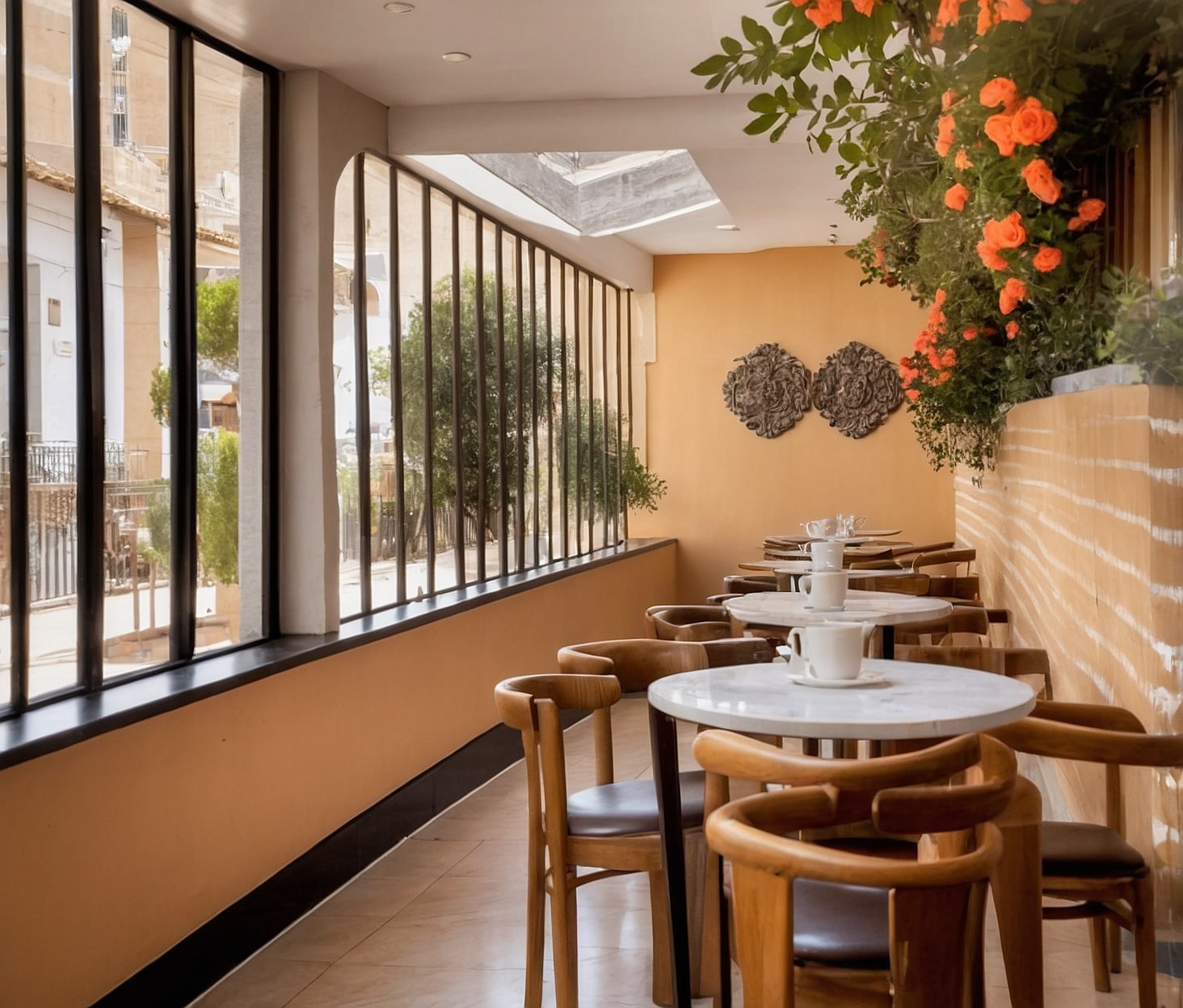 Taza de café servida con arte